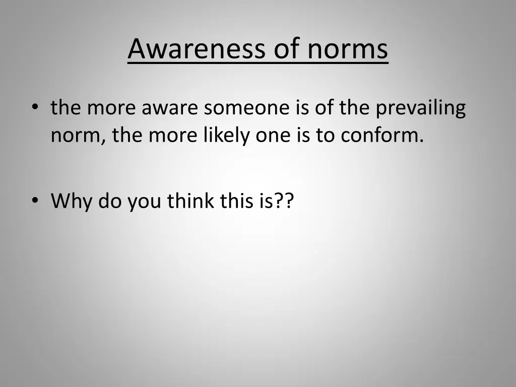 awareness of norms