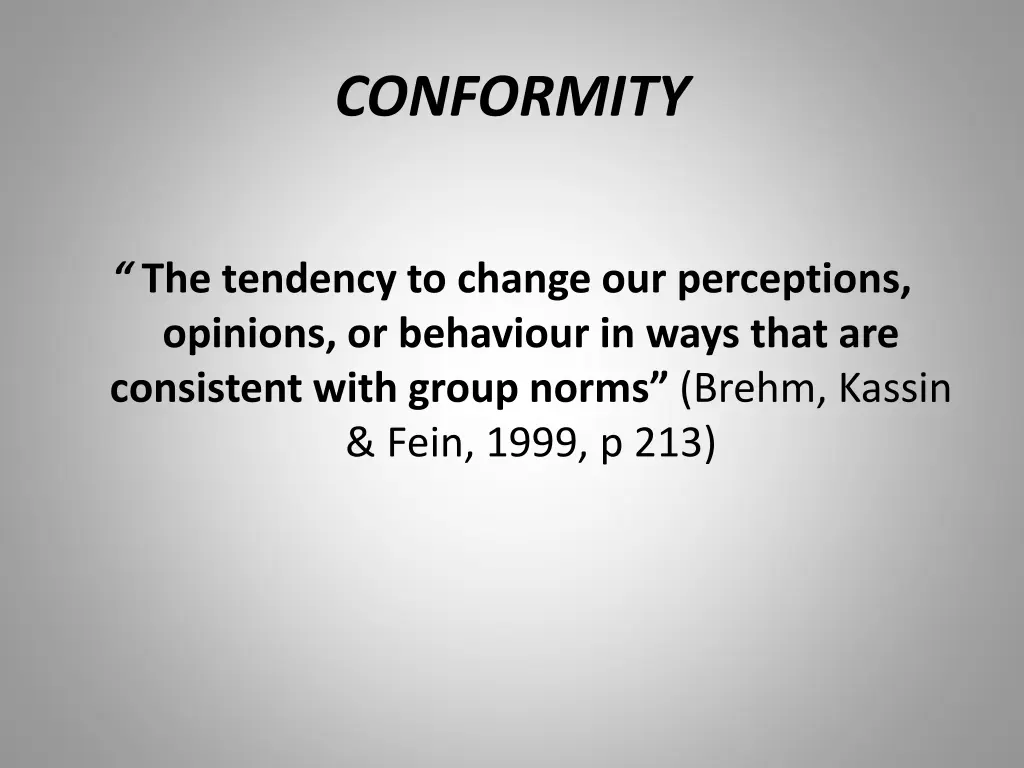 conformity