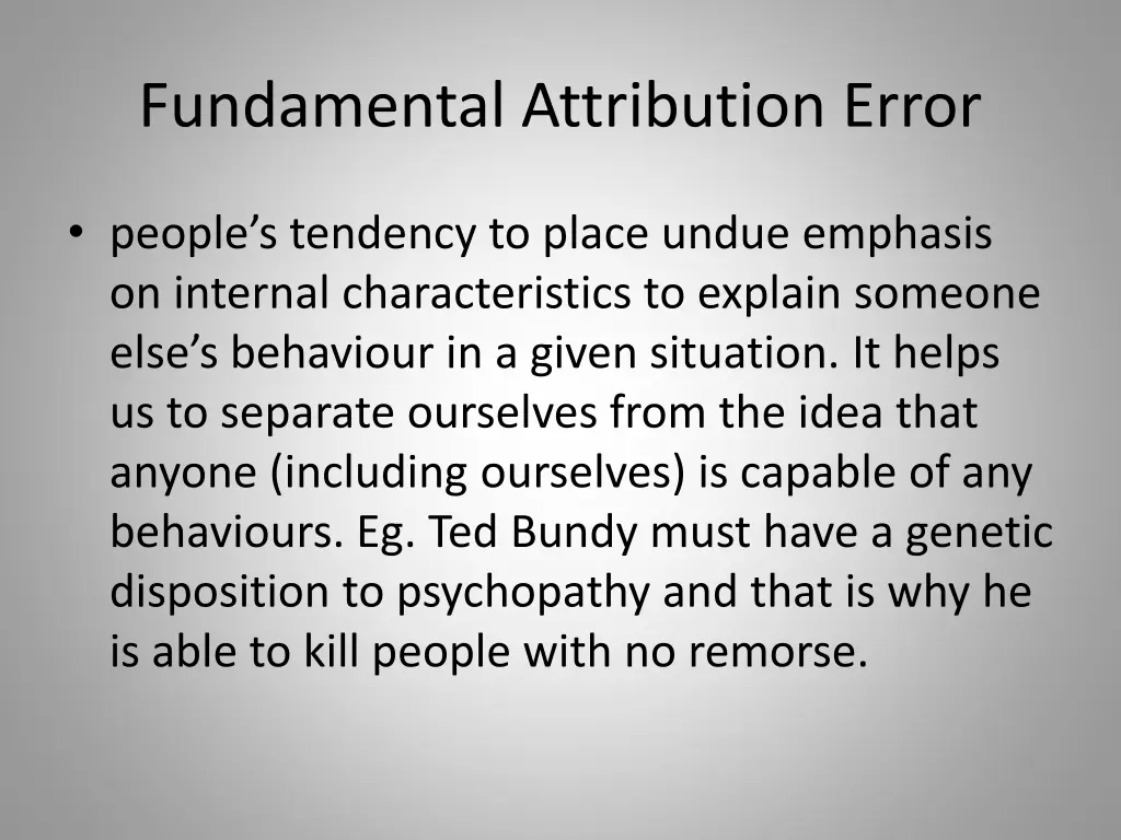 fundamental attribution error