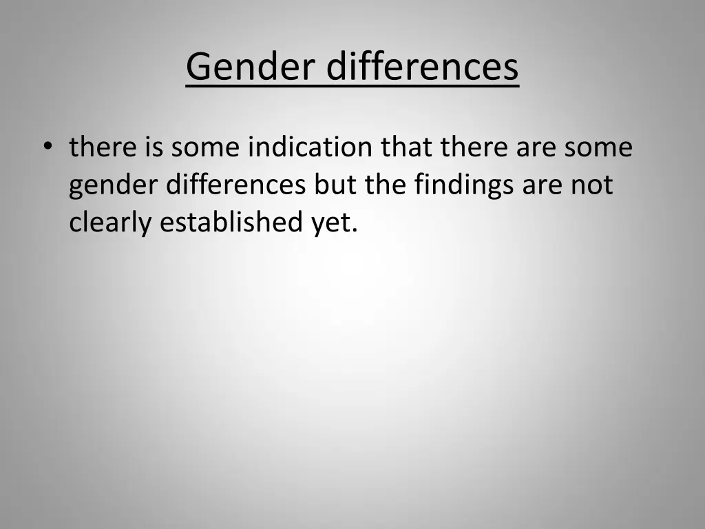 gender differences