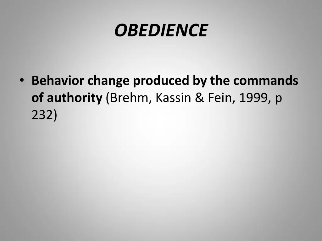 obedience