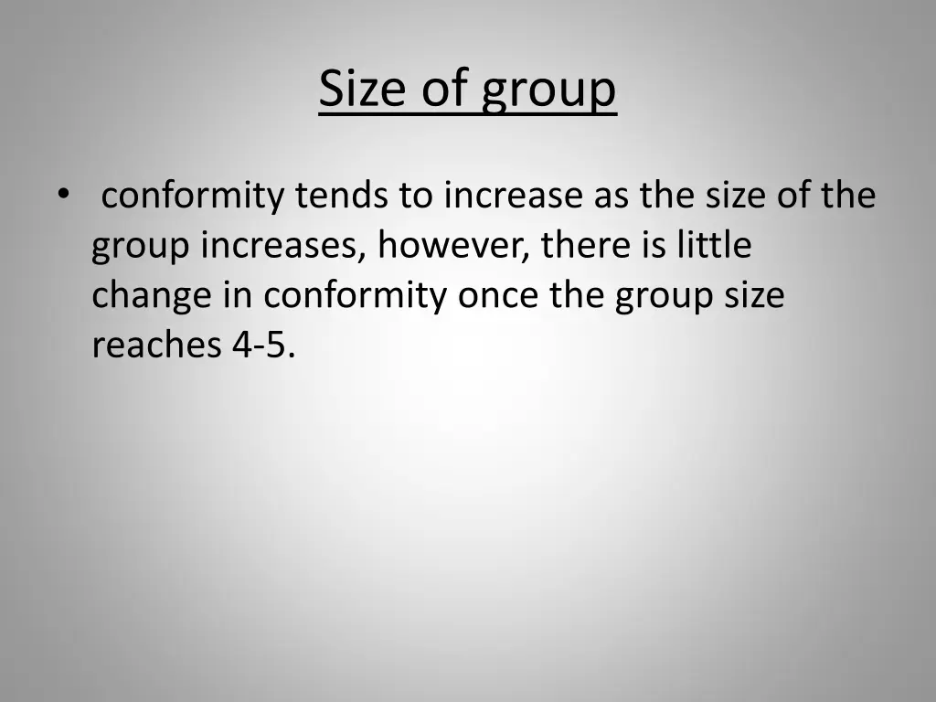 size of group