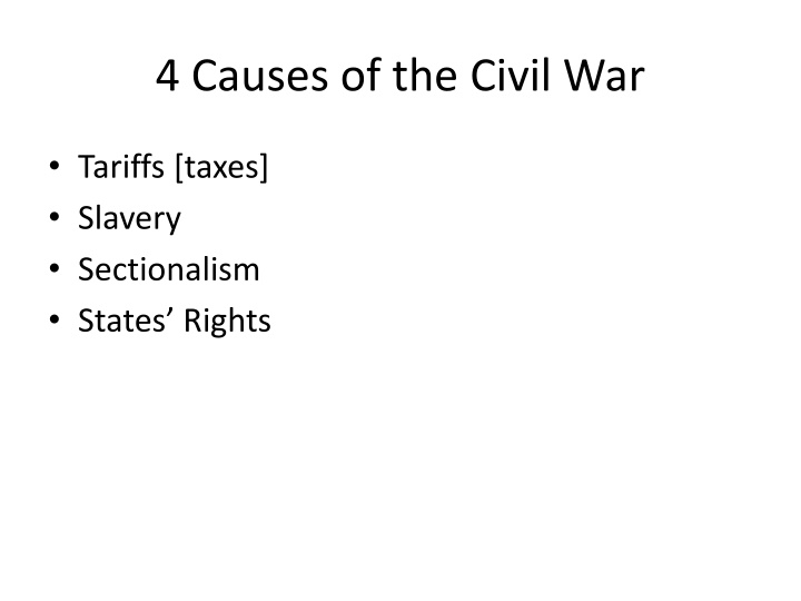 4 causes of the civil war