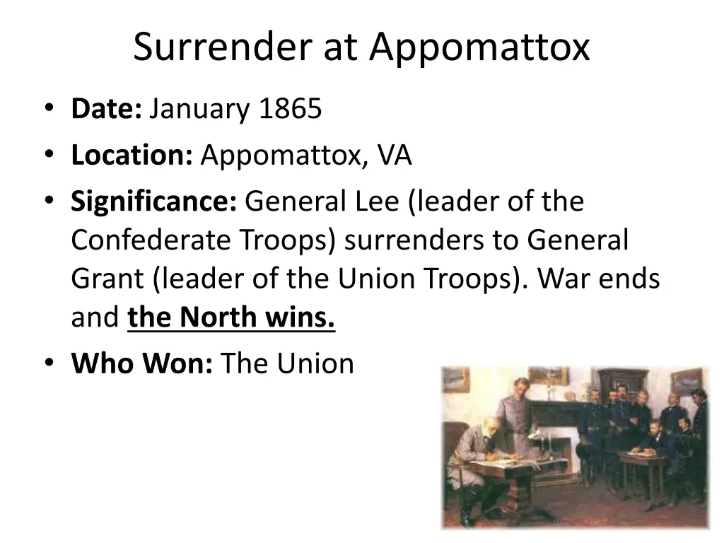 surrender at appomattox