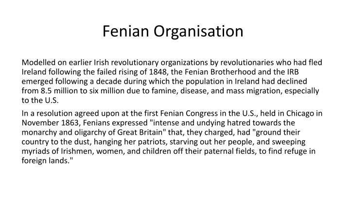 fenian organisation