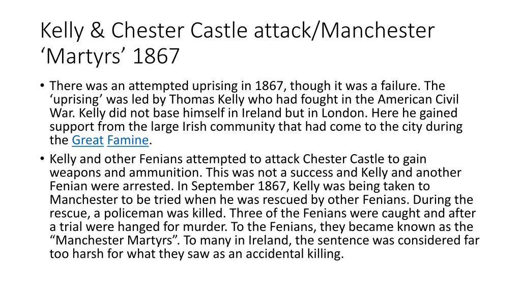 kelly chester castle attack manchester martyrs