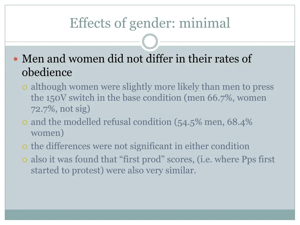 effects of gender minimal