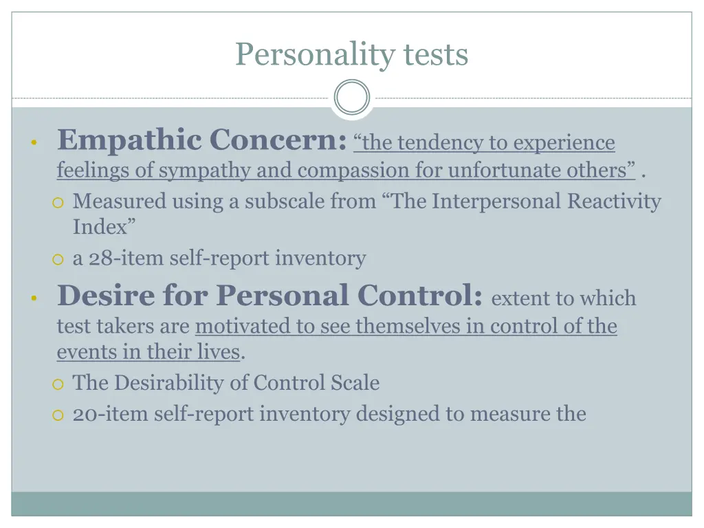 personality tests