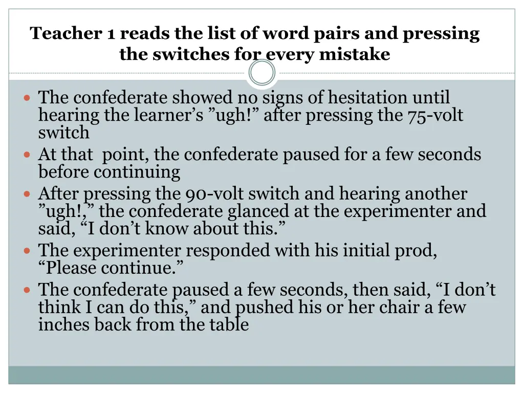 teacher 1 reads the list of word pairs