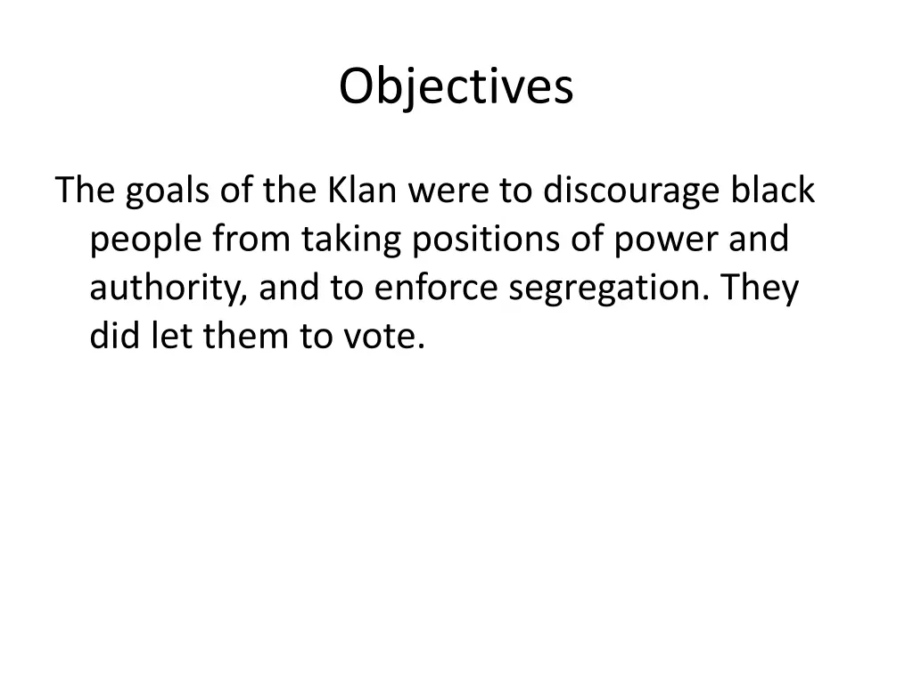 objectives