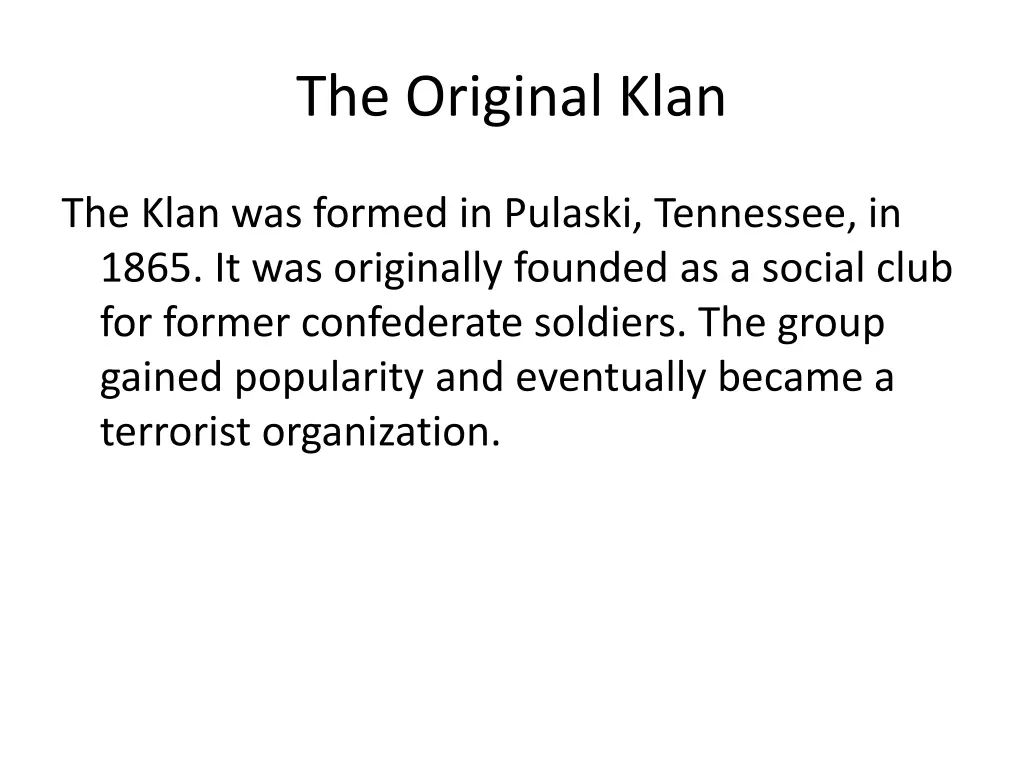 the original klan