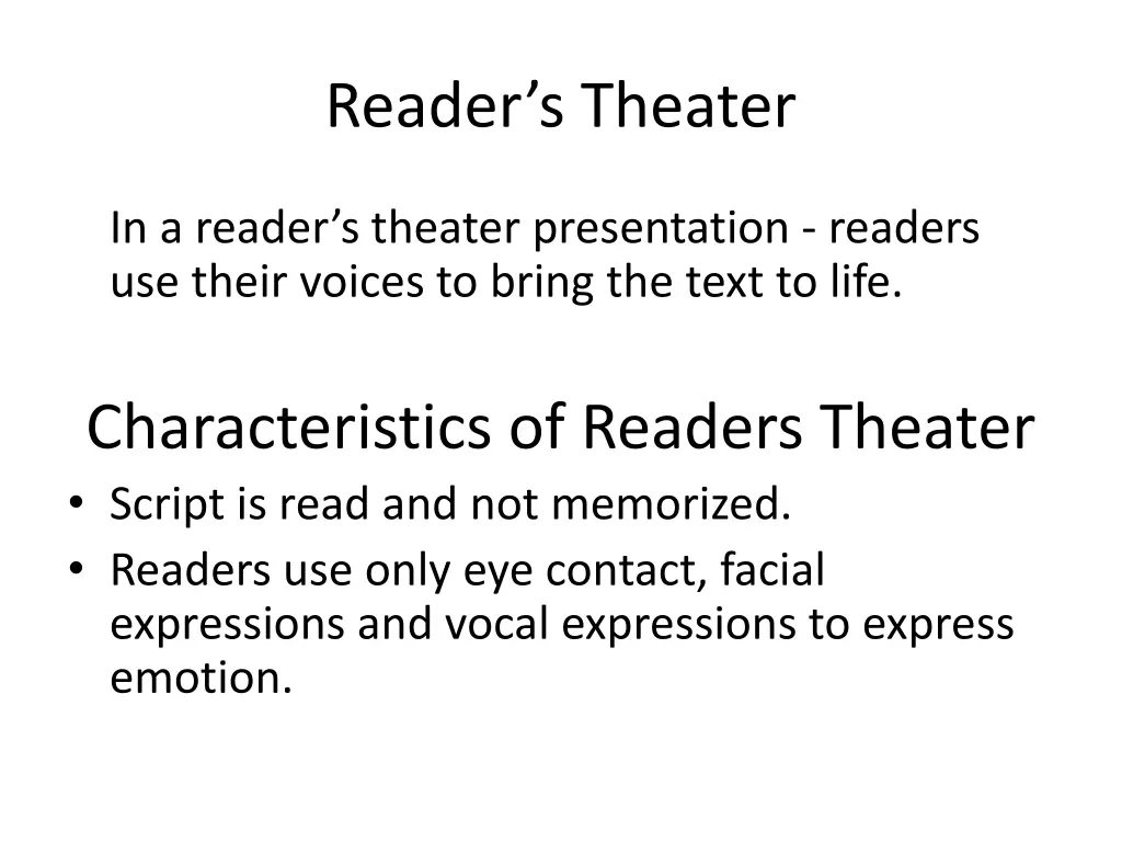 reader s theater