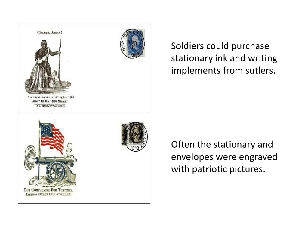 soldiers could purchase stationary