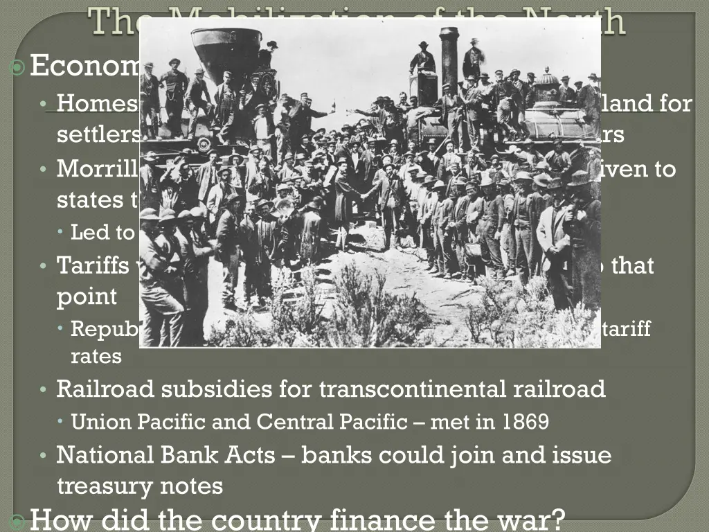 economics during the war homestead act 1862