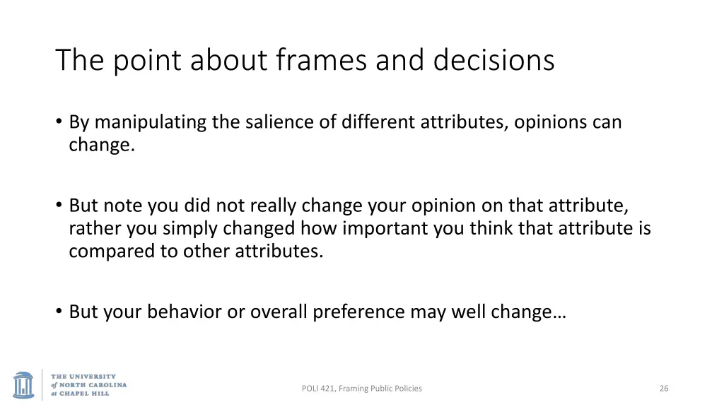 the point about frames and decisions