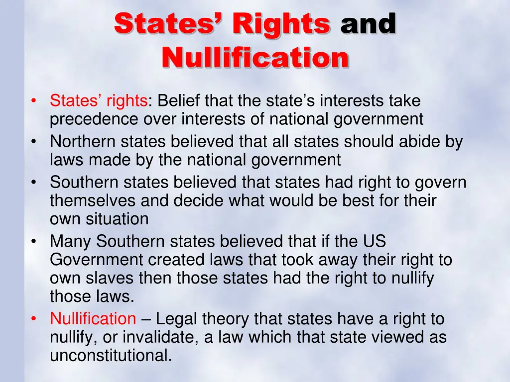 states rights and nullification