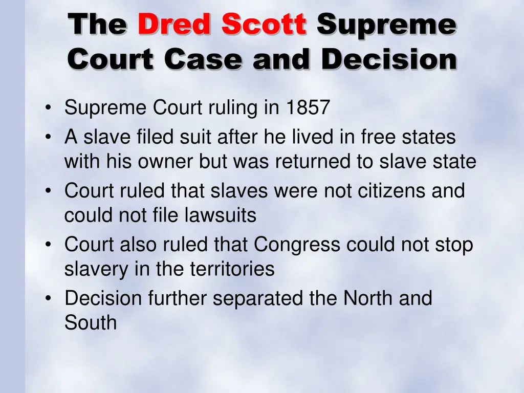 the dred scott supreme court case and decision