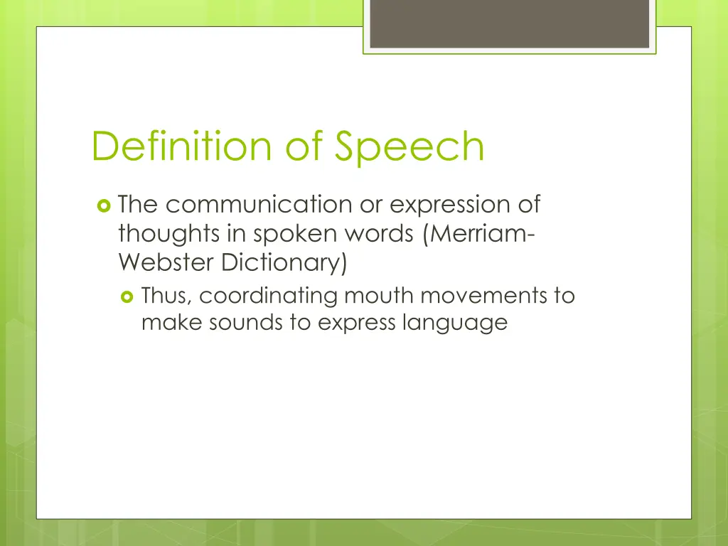 definition of speech