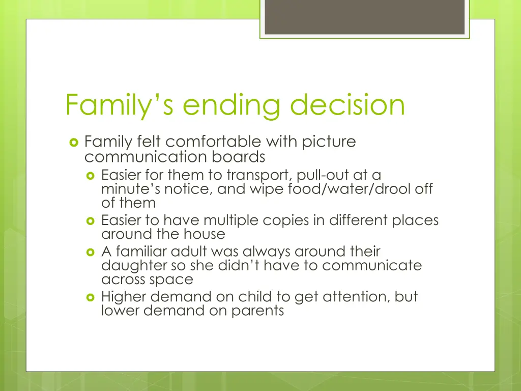 family s ending decision