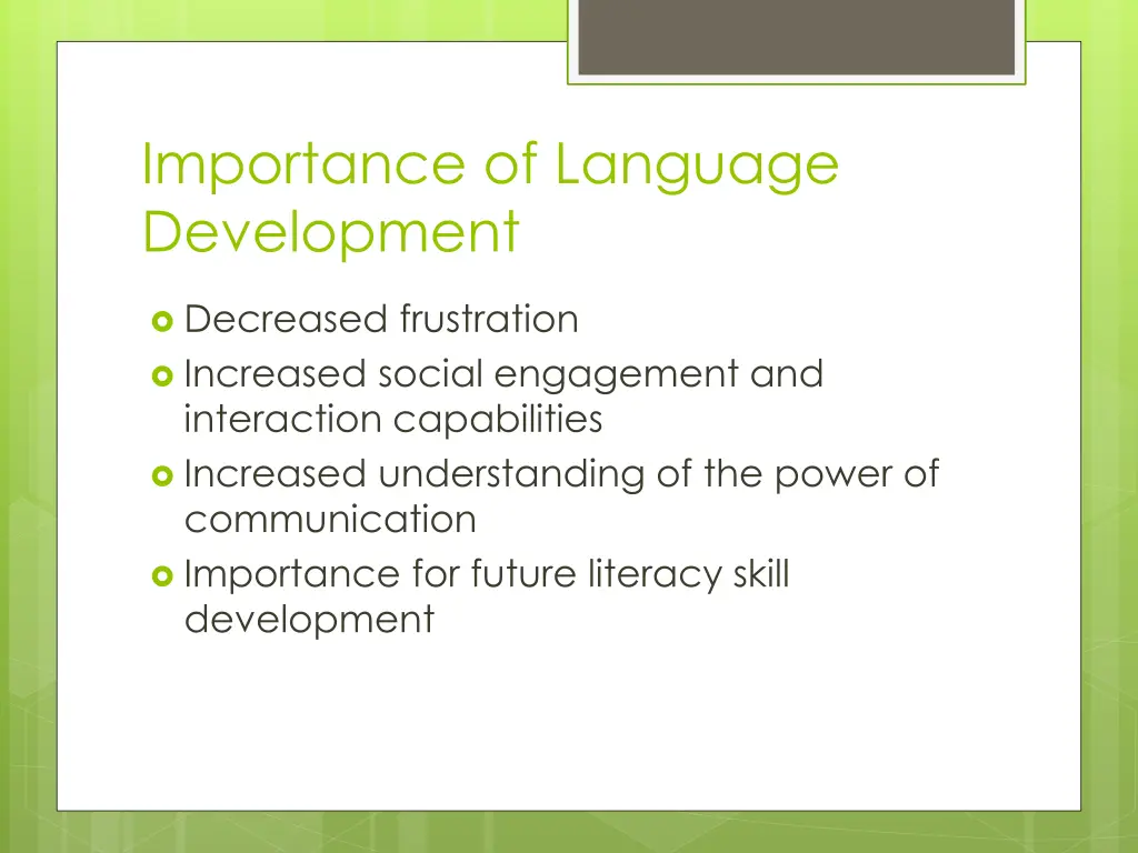 importance of language development