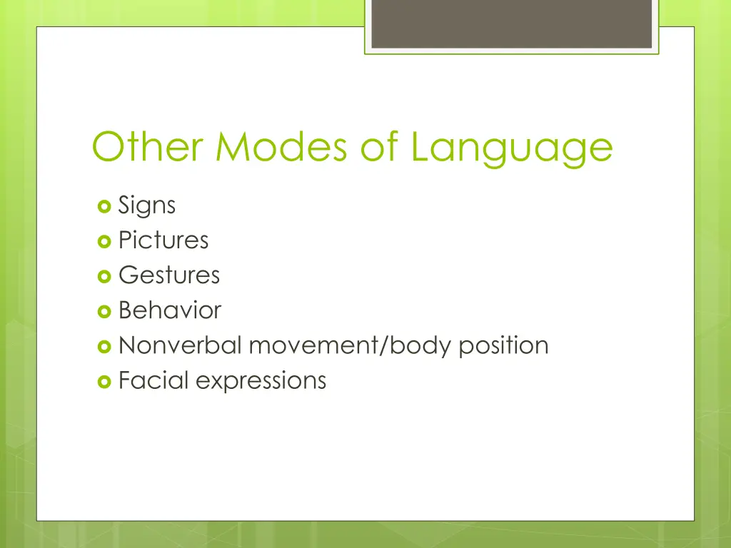 other modes of language