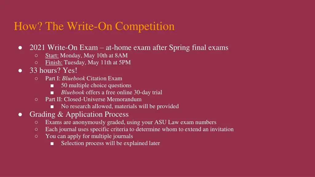 how the write on competition