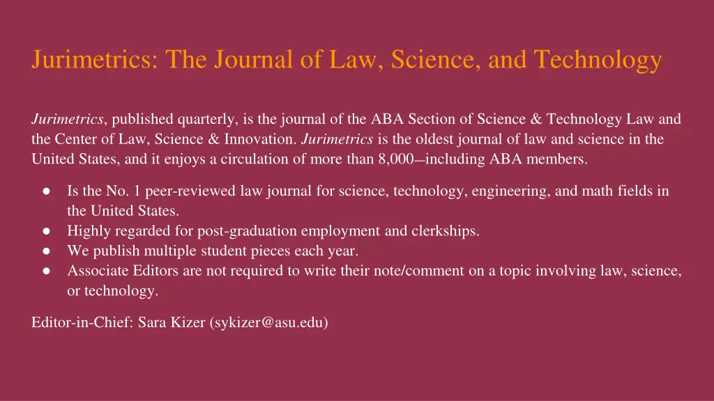 jurimetrics the journal of law science