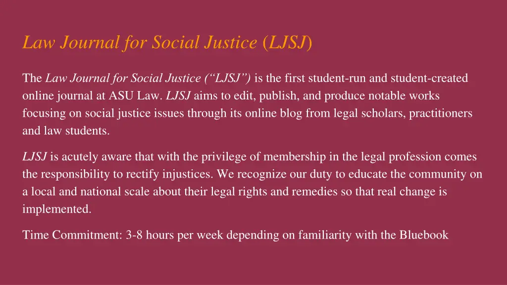 law journal for social justice ljsj