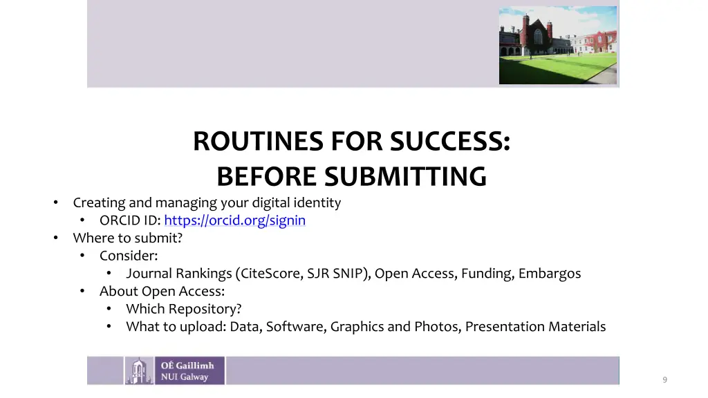 routines for success before submitting creating