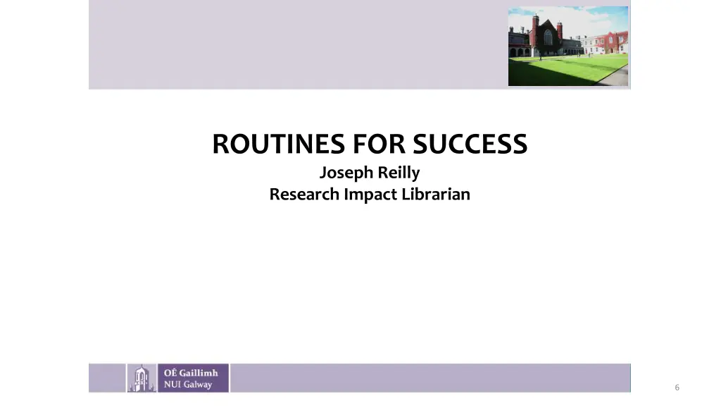 routines for success joseph reilly research