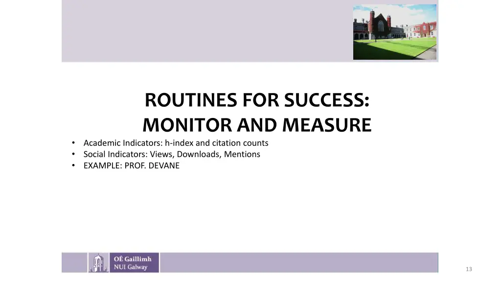 routines for success monitor and measure academic