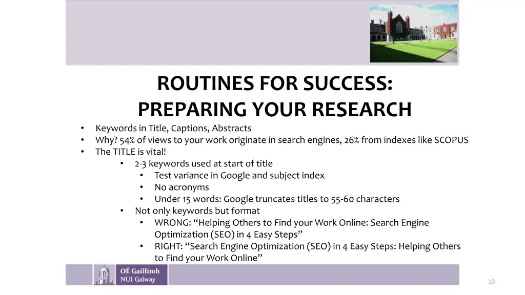 routines for success preparing your research