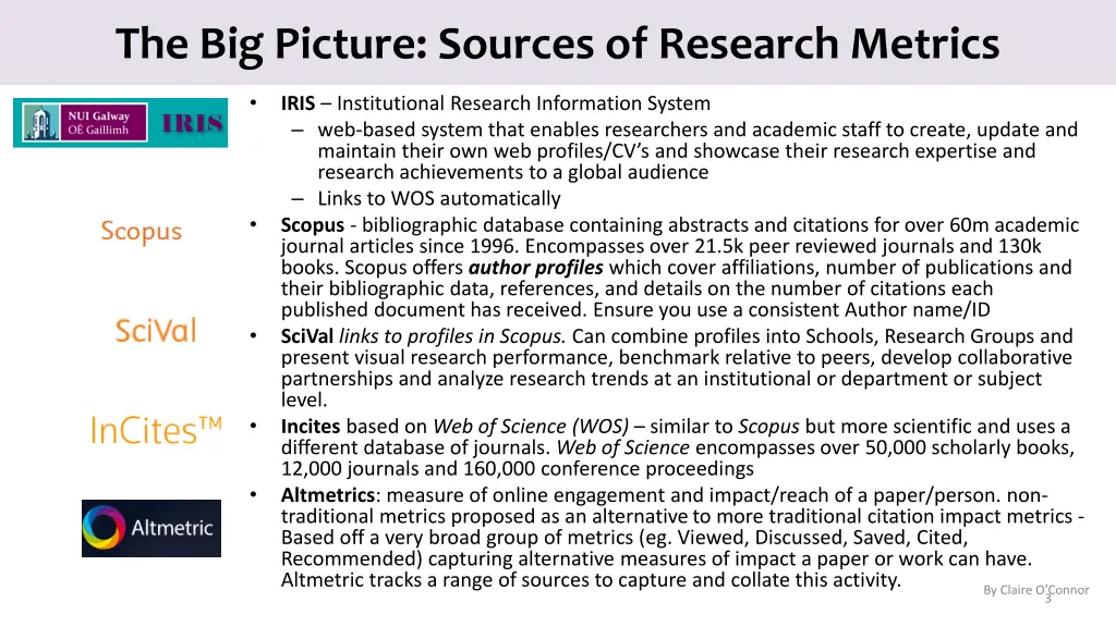 the big picture sources of research metrics