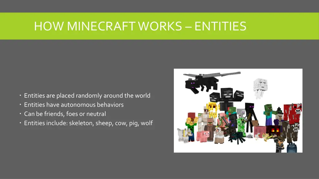 how minecraft works entities