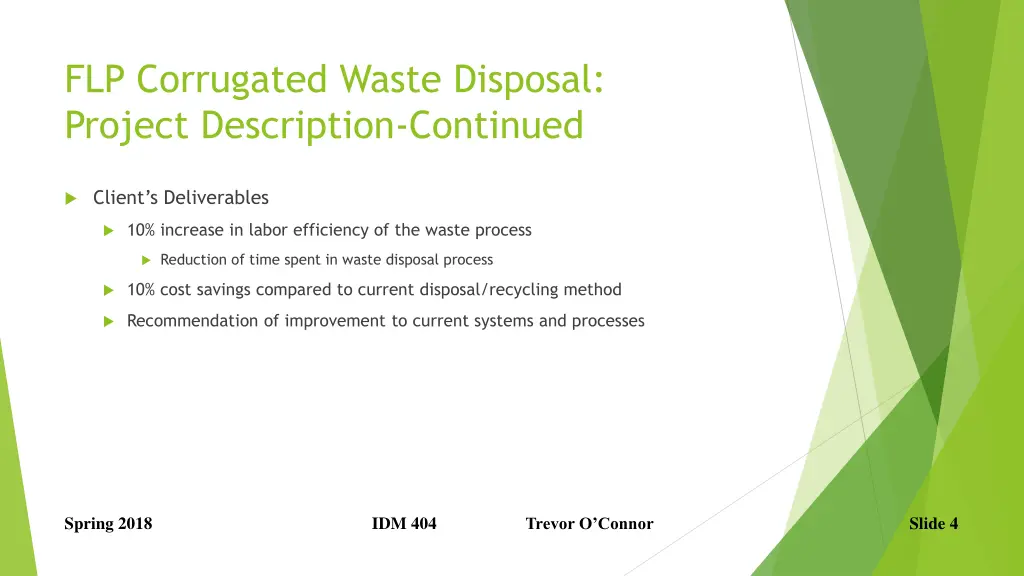 flp corrugated waste disposal project description 1