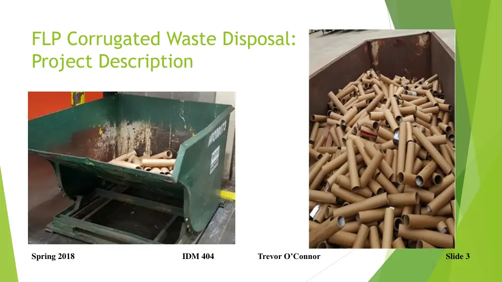 flp corrugated waste disposal project description