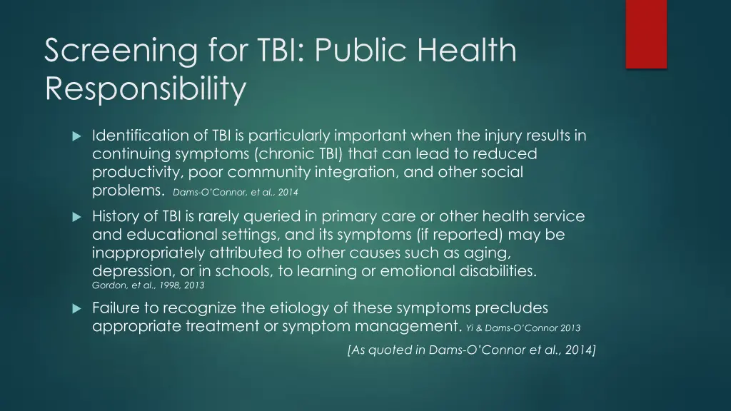 screening for tbi public health responsibility