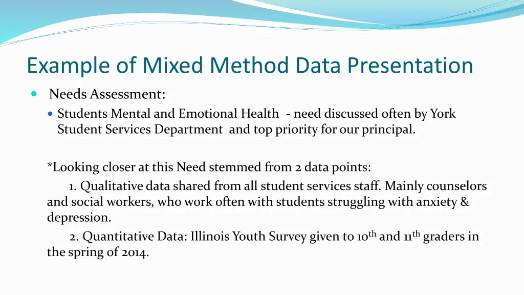 example of mixed method data presentation