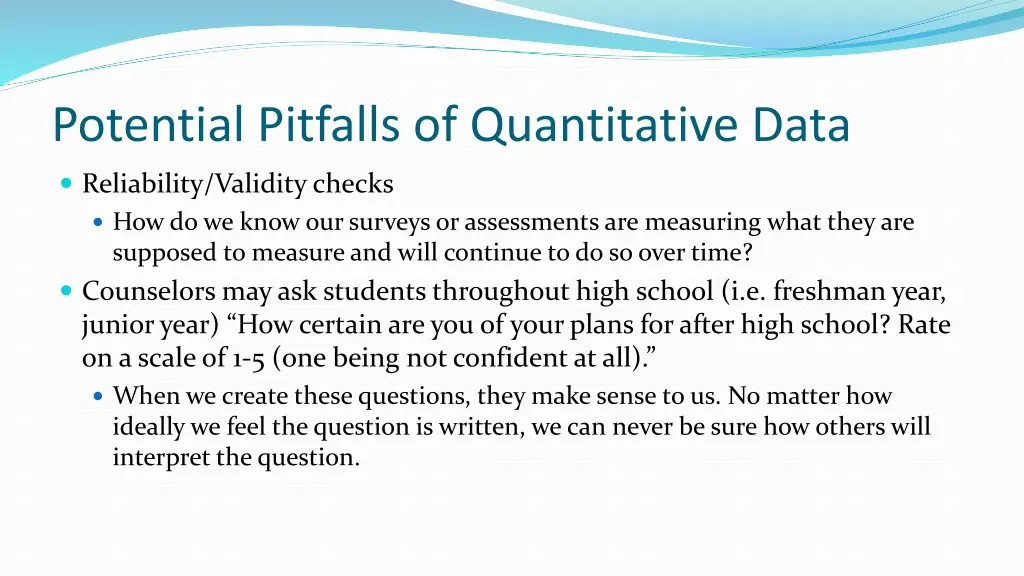 potential pitfalls of quantitative data 2