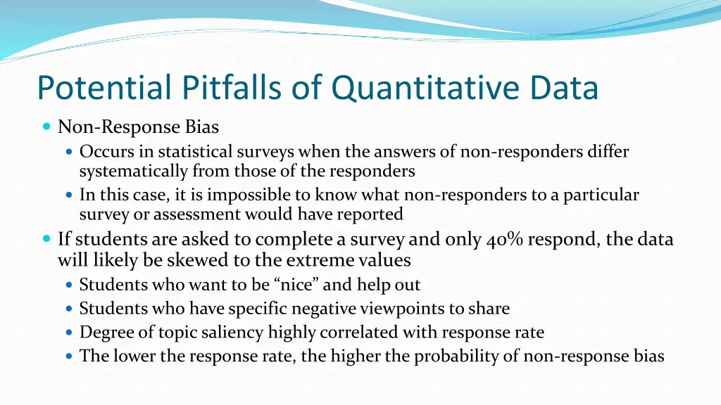 potential pitfalls of quantitative data