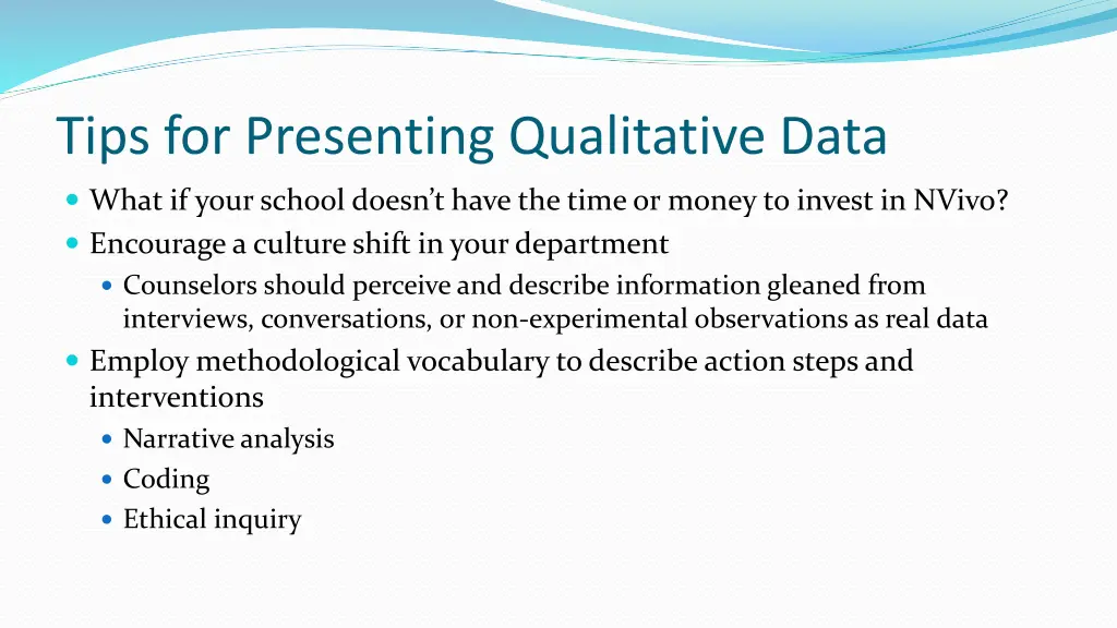 tips for presenting qualitative data 3