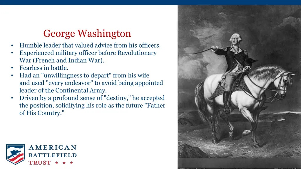 george washington humble leader that valued