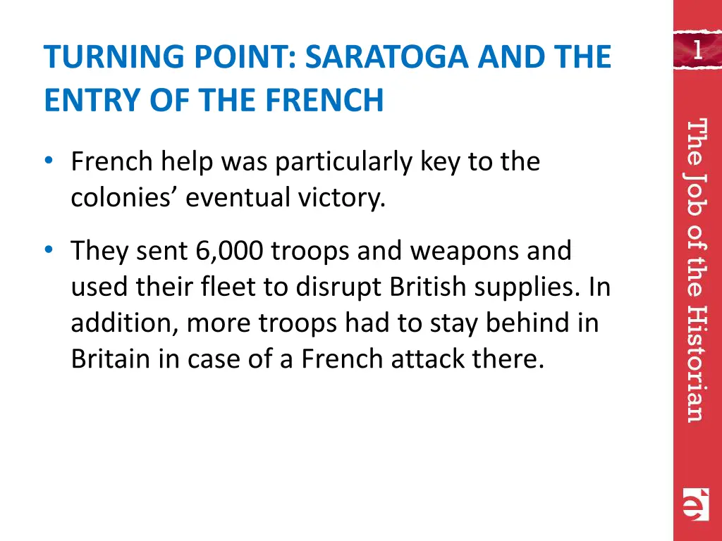 turning point saratoga and the entry of the french 1