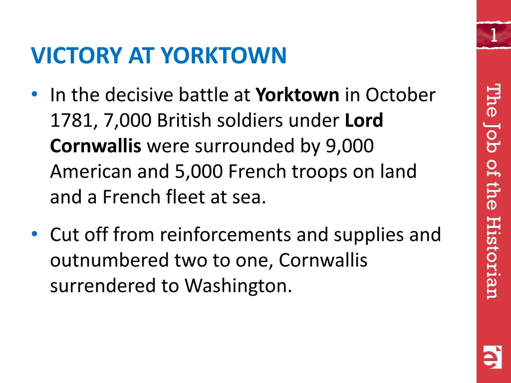 victory at yorktown 1