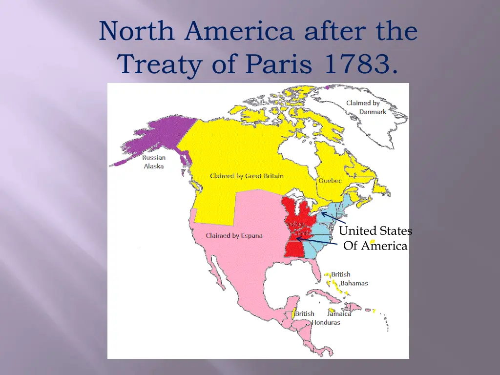 north america after the treaty of paris 1783