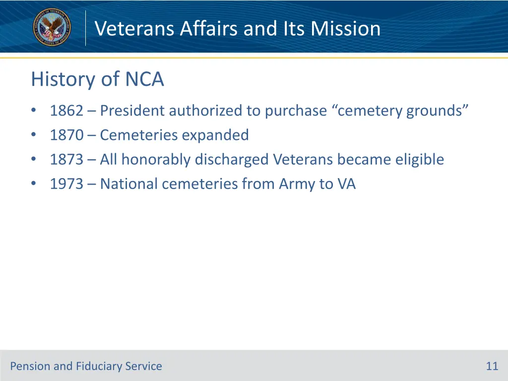 veterans affairs and its mission 10