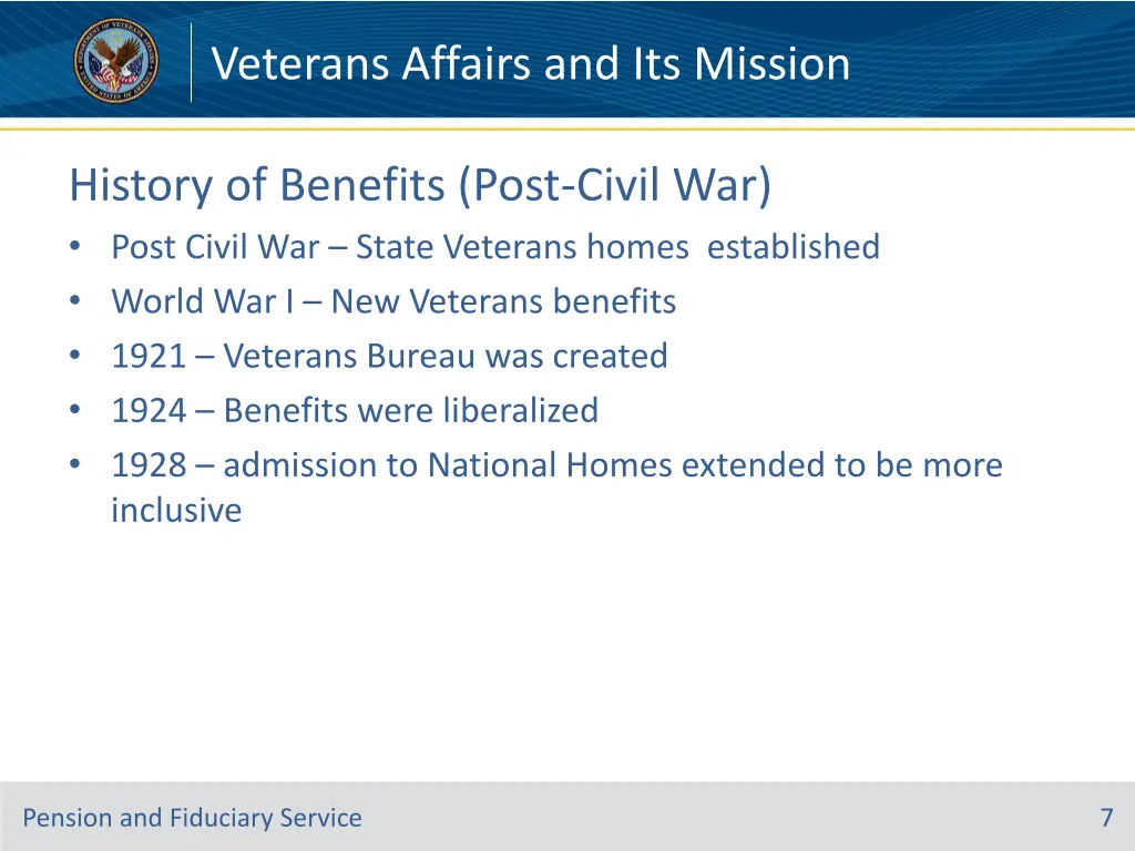 veterans affairs and its mission 6