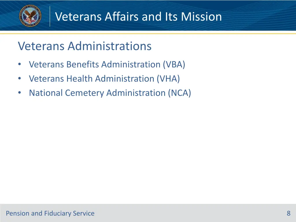 veterans affairs and its mission 7