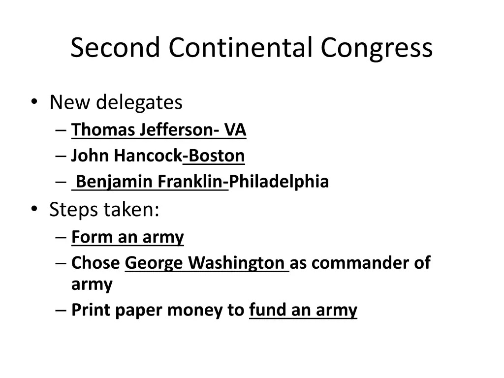 second continental congress