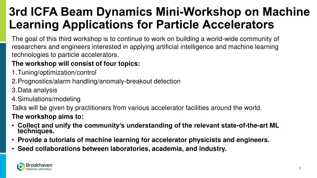 3rd icfa beam dynamics mini workshop on machine